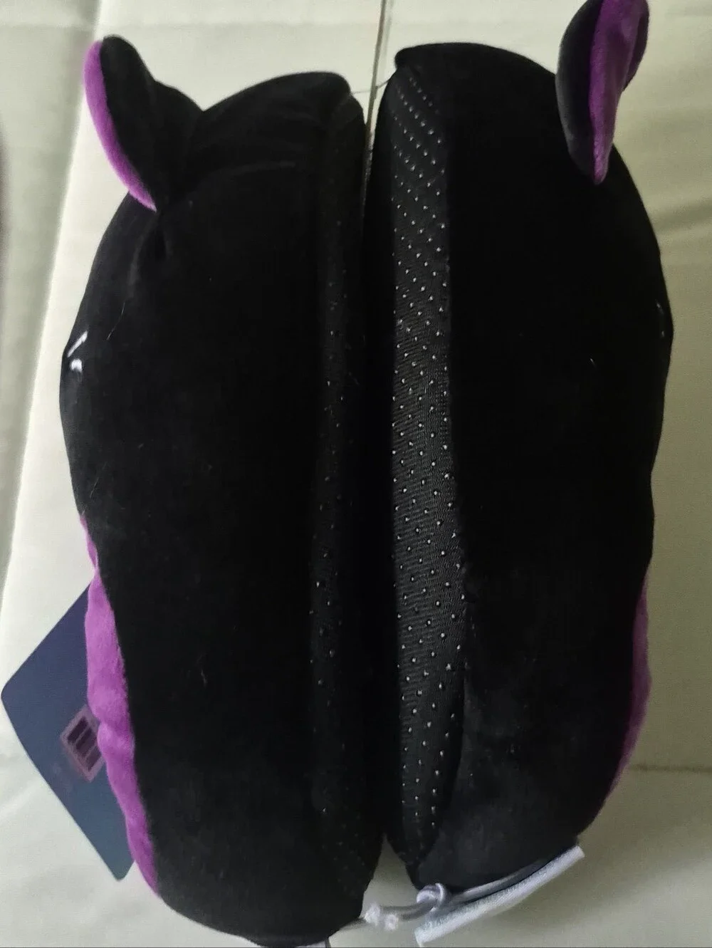 Squishmallows Kids Black & Purple Plush Cat Slippers